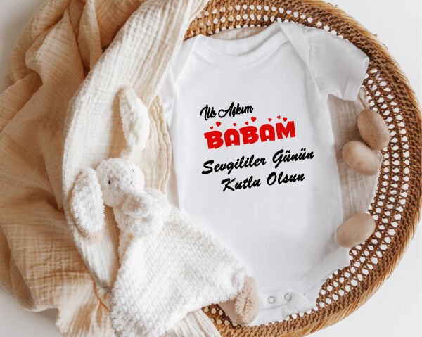 Nilesbaby İlk Aşkım Babam Sevgililer Günü Yazılı Zıbın